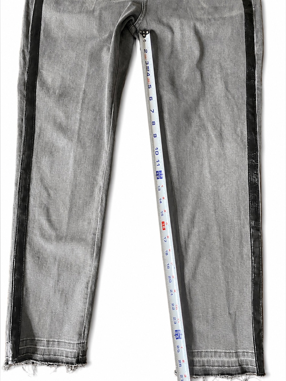 Escada Womens Grey Jeans with Black Patent Side Stripe 44 - Picture 5 of 11